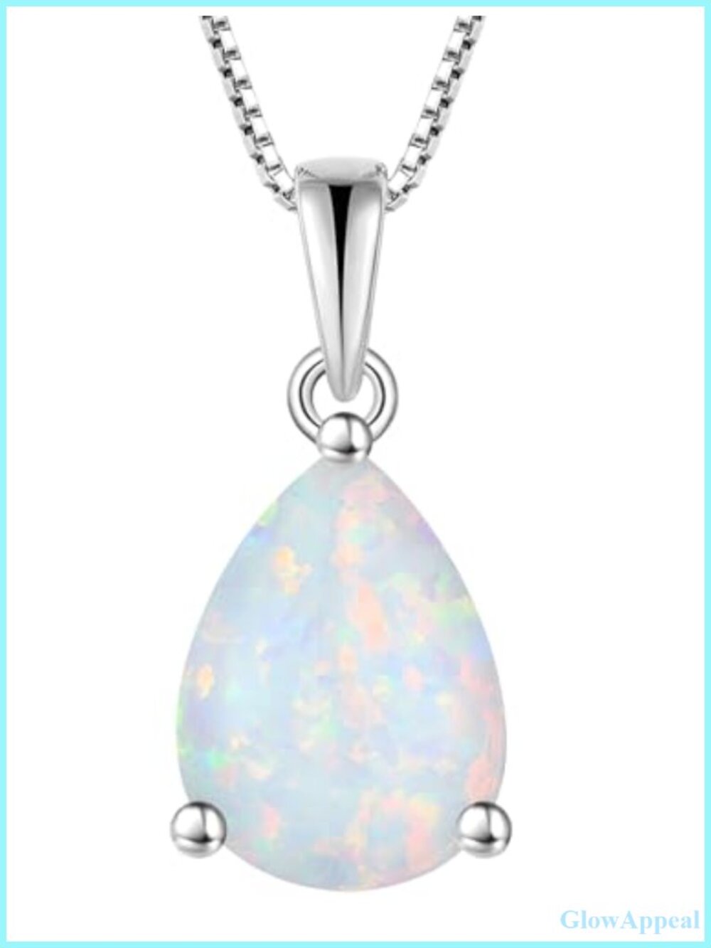 Teardrop Necklace 925 Sterling Silver Solitaire Pear Cut Birthstone Pendant